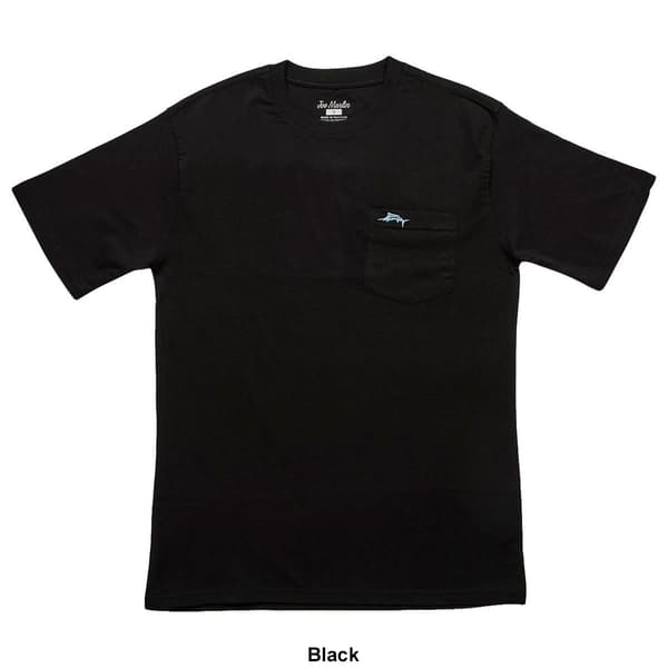 Mens Joe Marlin Perfect Storm Short Sleeve Pocket Tee with Fish