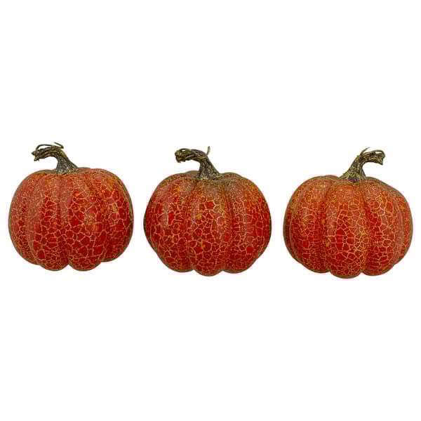 Northlight Seasonal Artificial Orange Harvest Pumpkins - Set of 3