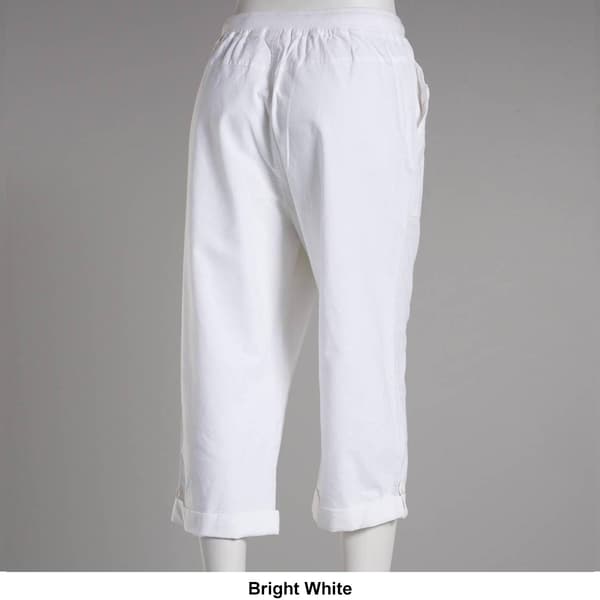 Petite Jordana Rose Solid Rib Waist Capri Pants