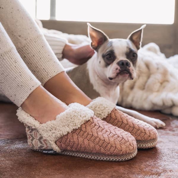 Womens MUK LUKS® Magdalena Ruched Cable Slippers
