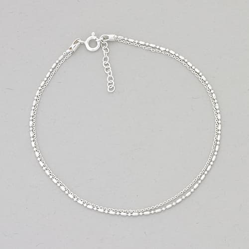 Barefootsies Sterling Silver Double Ankle Bracelet