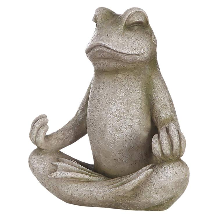 Hi-Line Gift Frog Sitting in Lotus Position Garden Statue