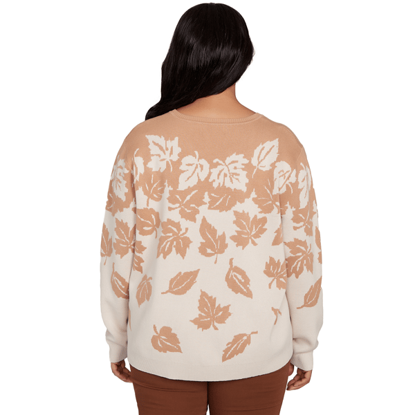 Plus Size Alfred Dunner Mount Laurel Falling Leaf Sweater