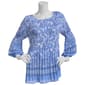 Womens Floral & Ivy 3/4 Sleeve Round Neck Paisley Pleated Blouse - image 1