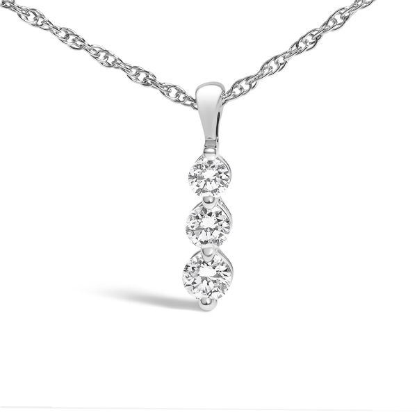 Haus of Brilliance Lab Grown Diamond 3-Stone Pendant Necklace