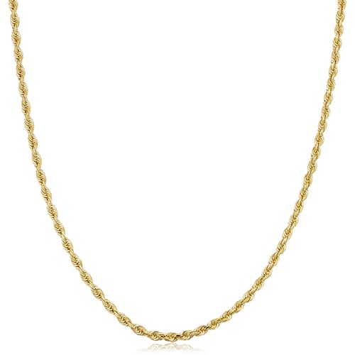 Gold Classics&#40;tm&#41; 10kt. Gold Semi Solid Rope Necklace