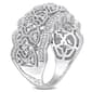 Sterling Silver 1/10ctw. Diamond Wide Band Vintage Ring - image 3