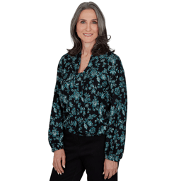 Womens Emaline Feminine Mystique Tie Neck Floral Blouse
