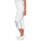 Womens Alfred Dunner Mykonos Floral Embroidery Fringe Hem Capris - image 3