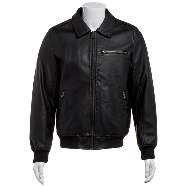 Mens Levi''s Faux Leather Aviator with Sherpa Collar Jacket