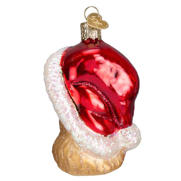 Old World Christmas Santa''s Kitten Glass Ornament
