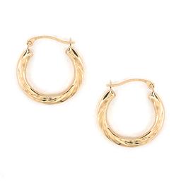 Candela 14kt. Twist Square Diamond Cut Hoop Earrings
