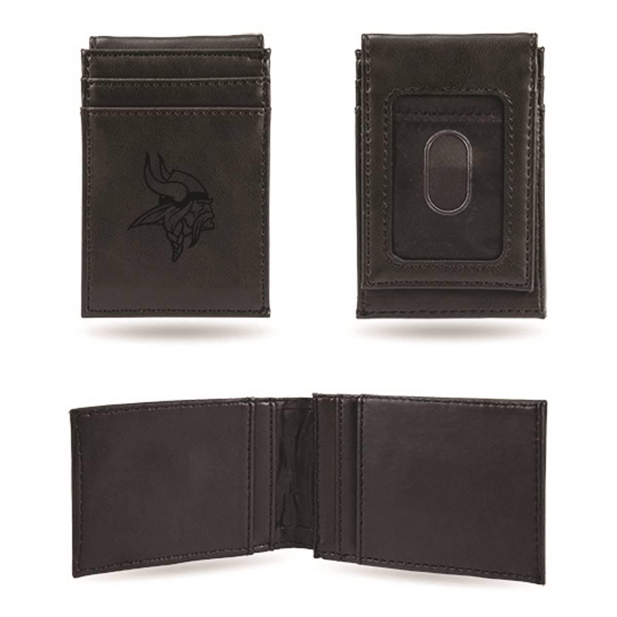 Mens NFL Minnesota Vikings Faux Leather Front Pocket Wallet