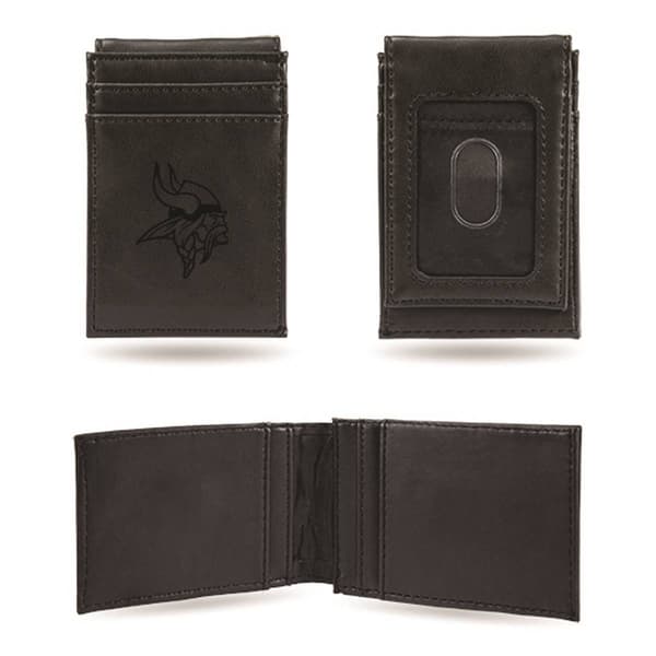 Mens NFL Minnesota Vikings Faux Leather Front Pocket Wallet