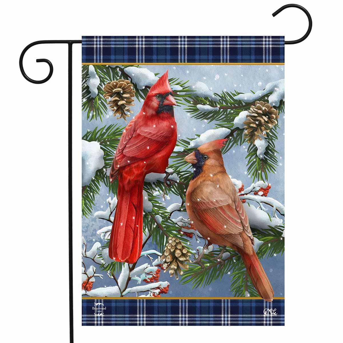 Briarwood Lane Wintertime Cardinals Garden Flag