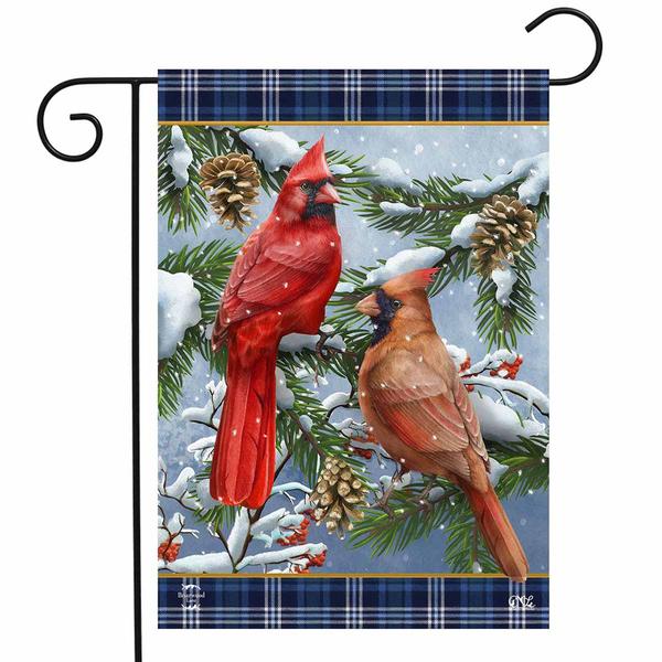 Briarwood Lane Wintertime Cardinals Garden Flag - image 