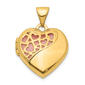 Gold Classics&#40;tm&#41; 14kt. Gold Hearts Cut Out Pink Heart Locket - image 1