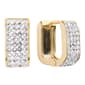 Athra 14kt. Gold over Brass 12mm CZ Oval Huggie Hoop Earrings - image 1