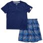Boys Sleep On It&#40;R&#41; Solid Tee & Plaid Shorts Pajama Set - image 1