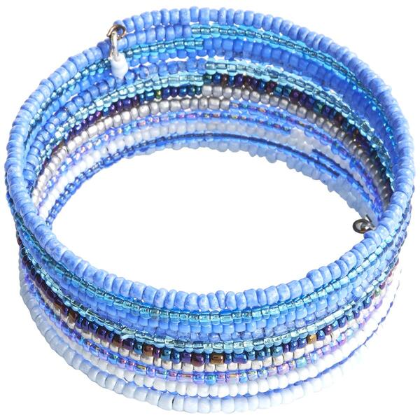 Ashley Cooper&#40;tm&#41; Blue Coil Seed Bead Bracelet - image 