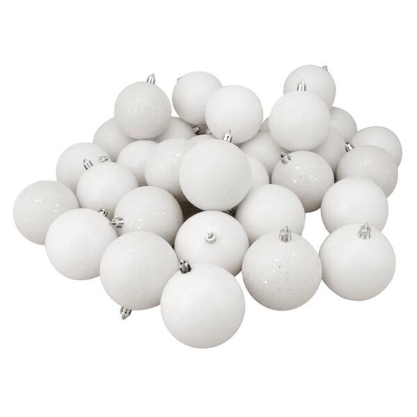 Northlight Seasonal 60ct Winter White Shatterproof Ornaments - image 