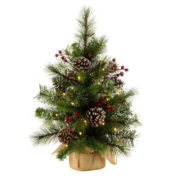 National Tree Iced Berry Pine 2ft. LED Mini Christmas Tree