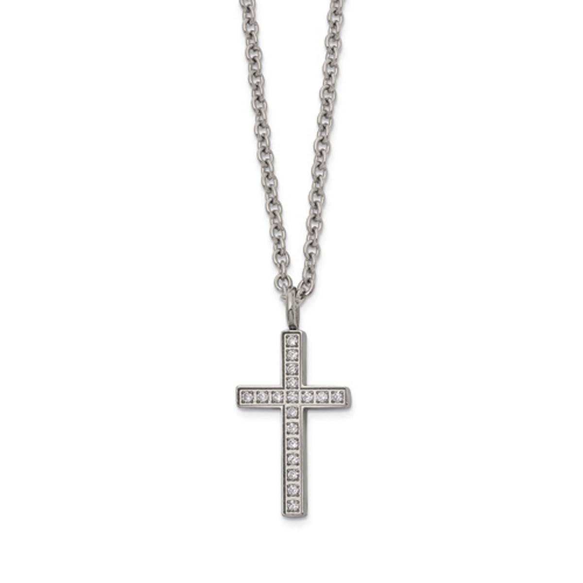 Mens Gentlemen’s Classics™ CZ Accented Cross Necklace