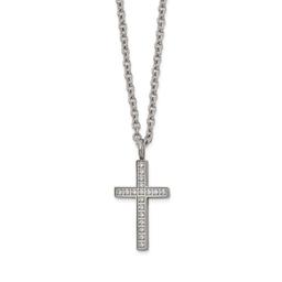Mens Gentlemen's Classics(tm) Cubic Zirconia Accented Cross Necklace