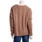 Juniors Pink Rose Cable Matte Chenille Drop Shoulder Sweater - image 2