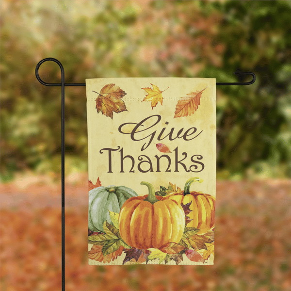Northlight Pumpkins "Give Thanks" Fall Harvest  Garden Flag