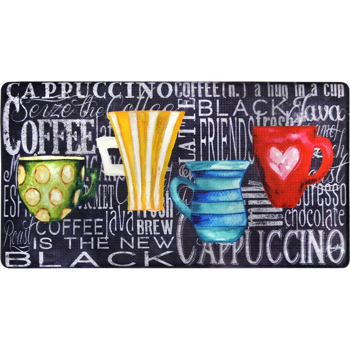 J&V Textiles Cloud Comfort Anti-Fatigue Coffee Cup Kitchen Mat