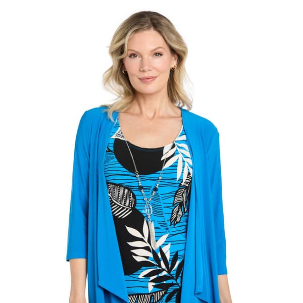 Womens R&M Richards 3/4 Sleeve Tropical Jacket Dress