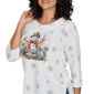 Womens Alfred Dunner Classics Shimmering Snowman Tee - image 4
