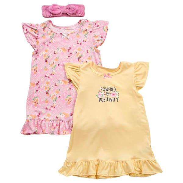 Girls (4-6x) Betsey Johnson Paisley Positivity 2pk. Nightgowns - image 