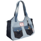 True Religion Color Block Denim Soft Satchel - image 2