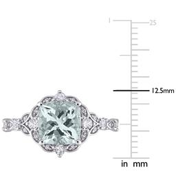 Gemstones Classics™ 14kt. White Gold Aquamarine Vintage Ring
