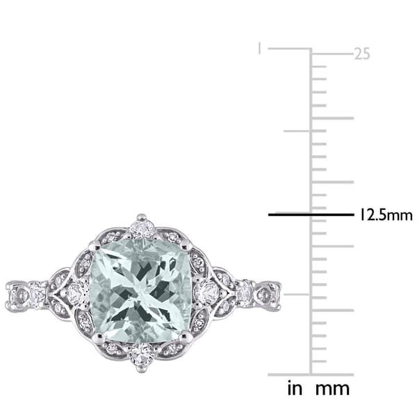 Gemstones Classics™ 14kt. White Gold Aquamarine Vintage Ring