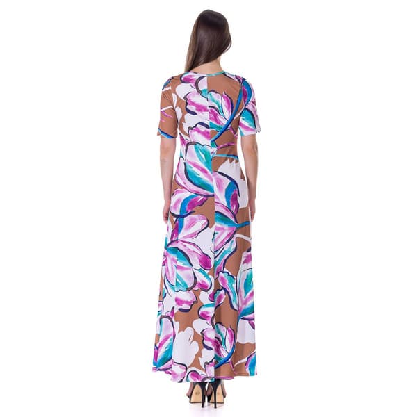 Womens 24/7 Comfort Apparel Large Floral A-Line Maxi Dress
