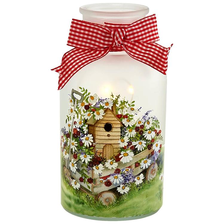 Transpac Americana LED Birdhouse Lantern