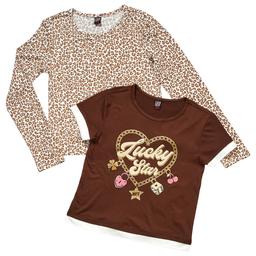 Girls (7-16) Star Ride(R) 2pk. Lucky Star Tee & Leopard Tee