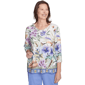 Womens Alfred Dunner Santa Fe Tropical Floral Border Top - image 1