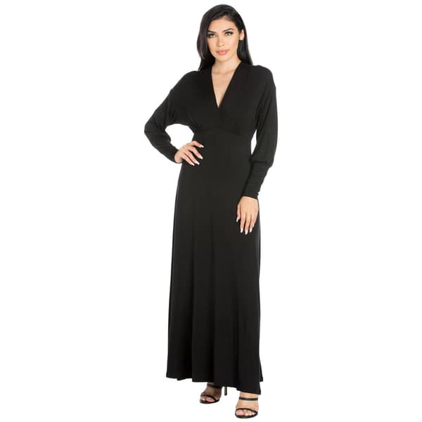 Womens 24/7 Comfort Apparel V-Neck A-Line Dress - image 