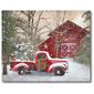 Courtside Market Barn with a Truck Wrapped Canvas Wall Art - image 1