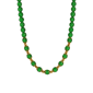 1928 Green Fire Glass & Gold Beaded Necklace - image 1