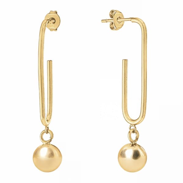Athra 14kt. Gold Over Brass Ball Drop Earrings - image 