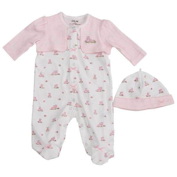 Baby Girl &#40;NB-9M&#41; Little Me Baby Bunnies Girl Footie Sleeper - image 