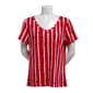 Womens Runway Ready Short Sleeve Stars Stripes V-Neck Tee - image 1