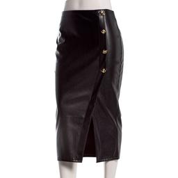 Juniors Love Tree Pleather Button Midi Skirt with Slit