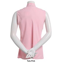 Womens Kasper Sleeveless Solid Tie Neck Blouse