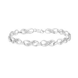 Haus of Brilliance Sterling Silver Diamond Infinity Link Bracelet
